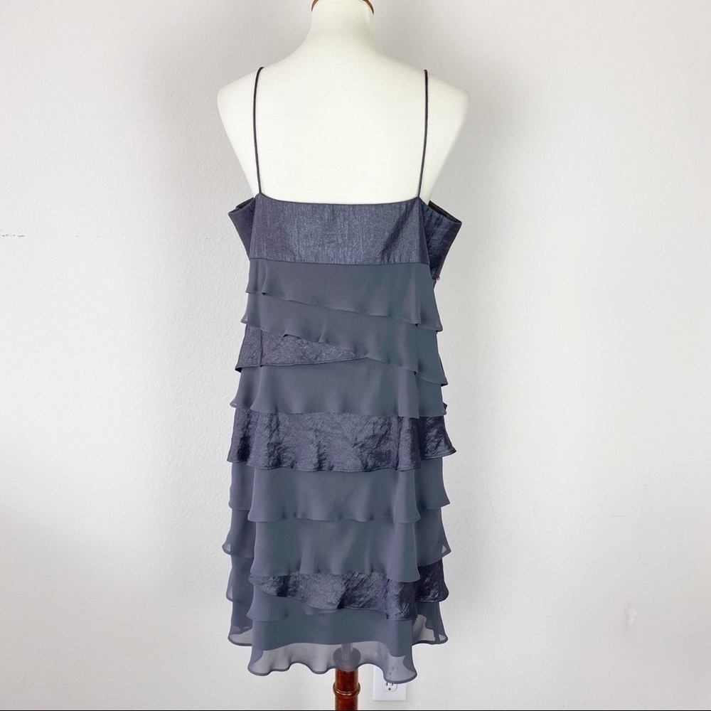 SL Fashions Evening Layered Dress Gray Size 16 - Picture 3 of 6